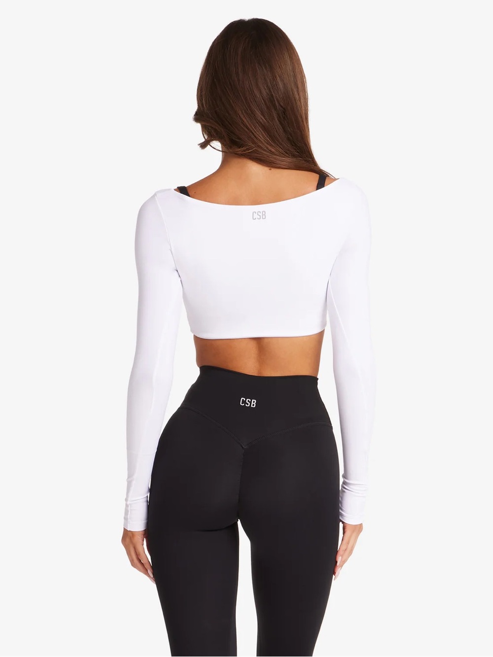 CSB White Long-Sleeve Crop Top